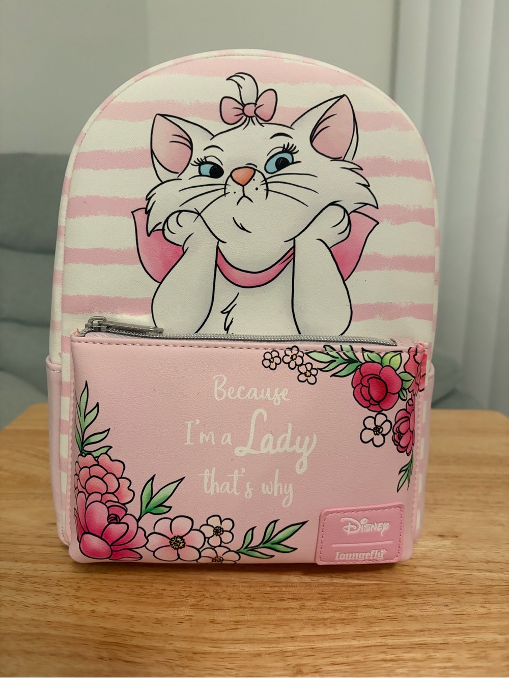 Loungefly Pink Marie Floral Kids Mini Backpack